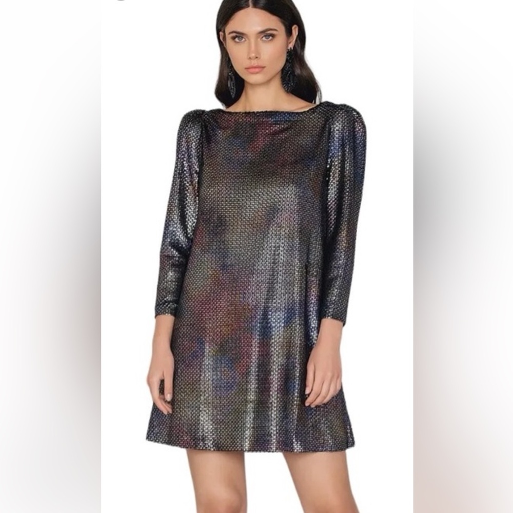 Free People Diamonds Are Forever Metallic Mini Dress XS NWT